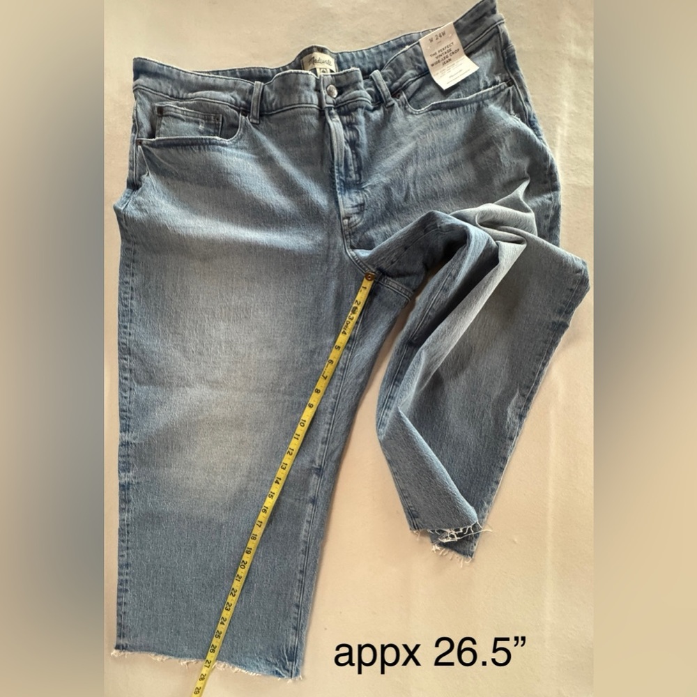 Madewell NT157 The Perfect Vintage Wide-Leg Crop Jeans Hallstead Wash (24W) - Picture 10 of 17